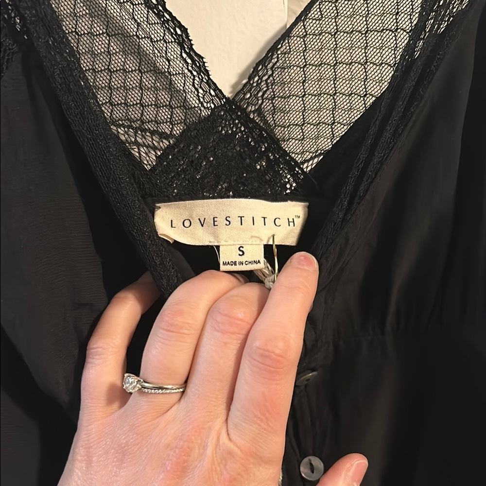 Black Lace Trim Maxi Dress - Picture 3 of 8